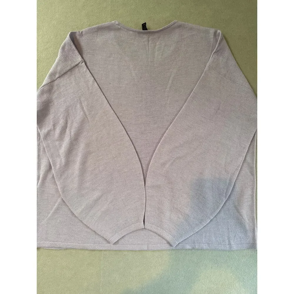 Women’s Eileen Fisher Purple Balloon Sleeve Sweater Shirt Sz M